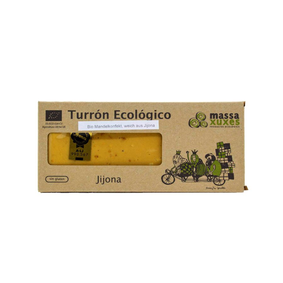 Weichen-Bio-Mandelkonfekt,-Turrón-Jijona.-Geschützte